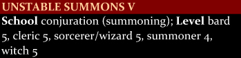 Unstable Summons V